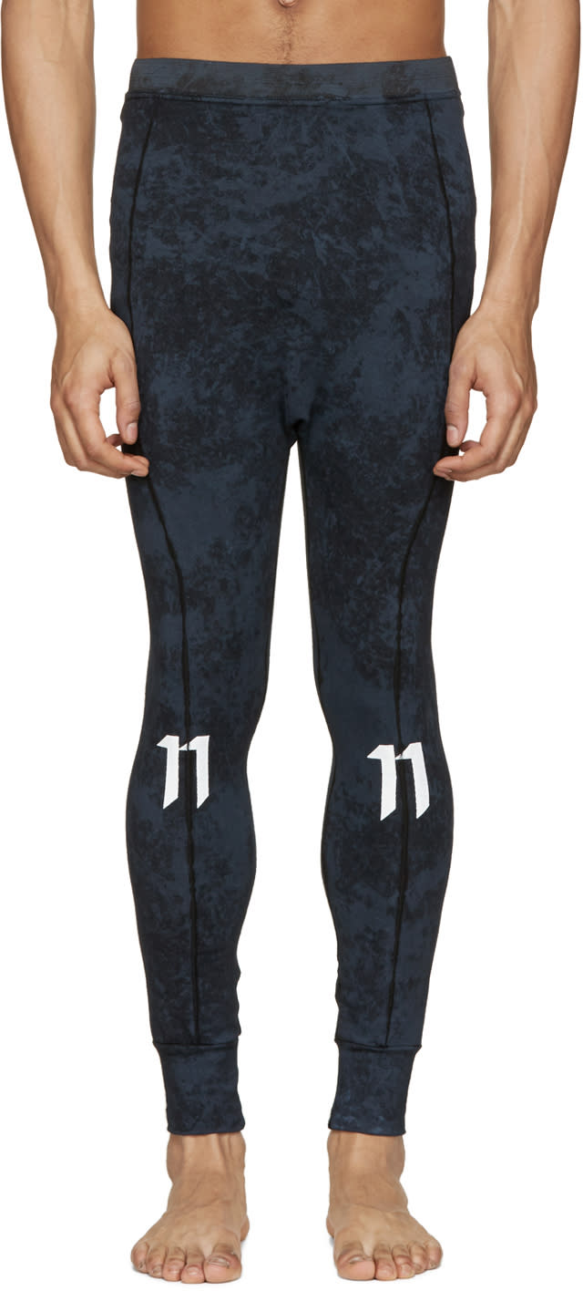11 By Boris Bidjan Saberi Blue Marbled Leggings