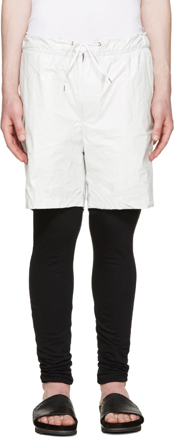 Diet Butcher Slim Skin White Tyvek Layered Shorts