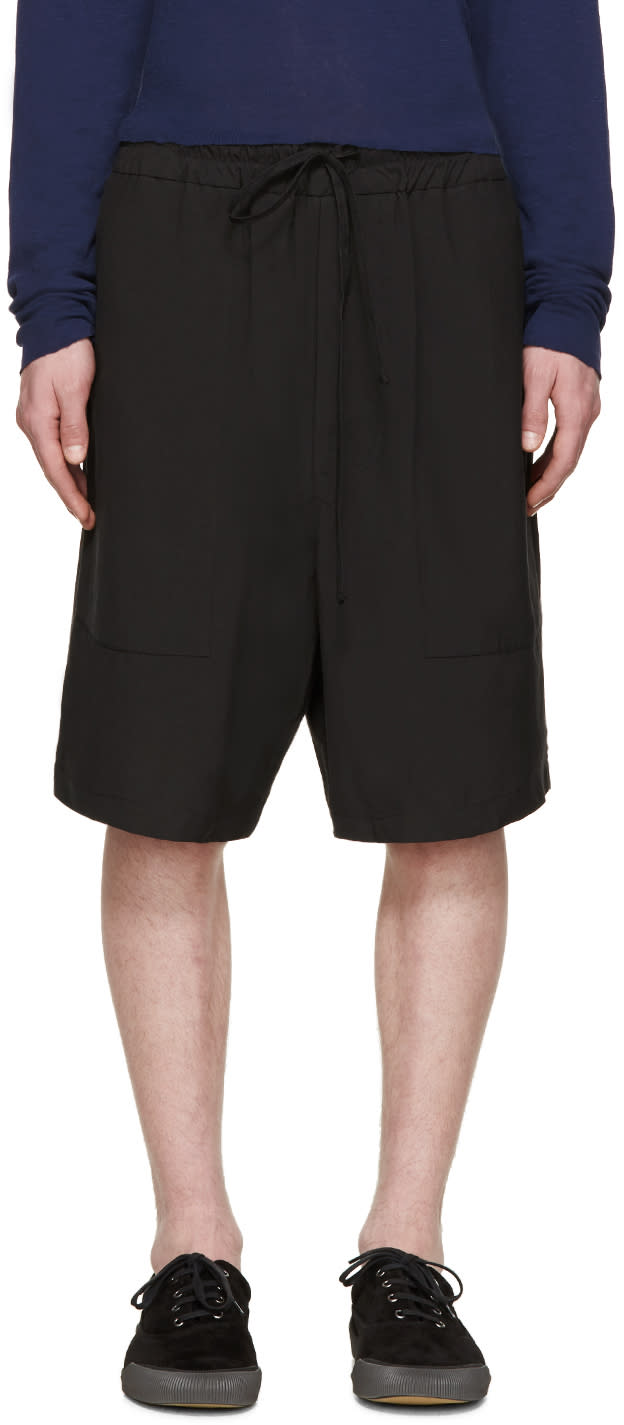 Song For The Mute Black Drawstring Shorts
