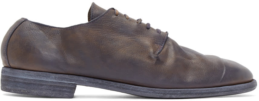Guidi Purple Leather Distressed Derbys