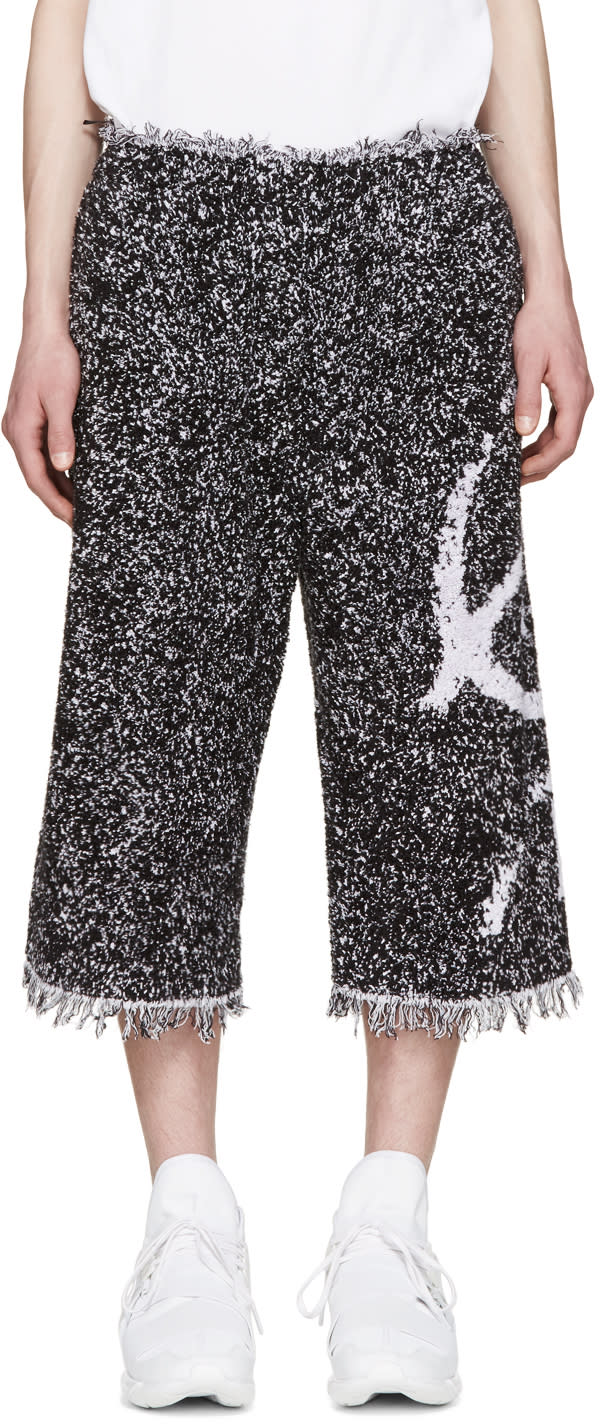 Haal Black and Purple Rita Towelling Shorts