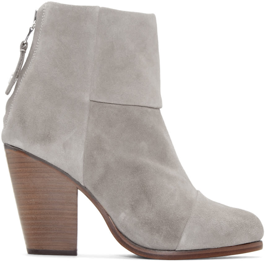 Rag and Bone Grey Suede Classic Newbury Boots