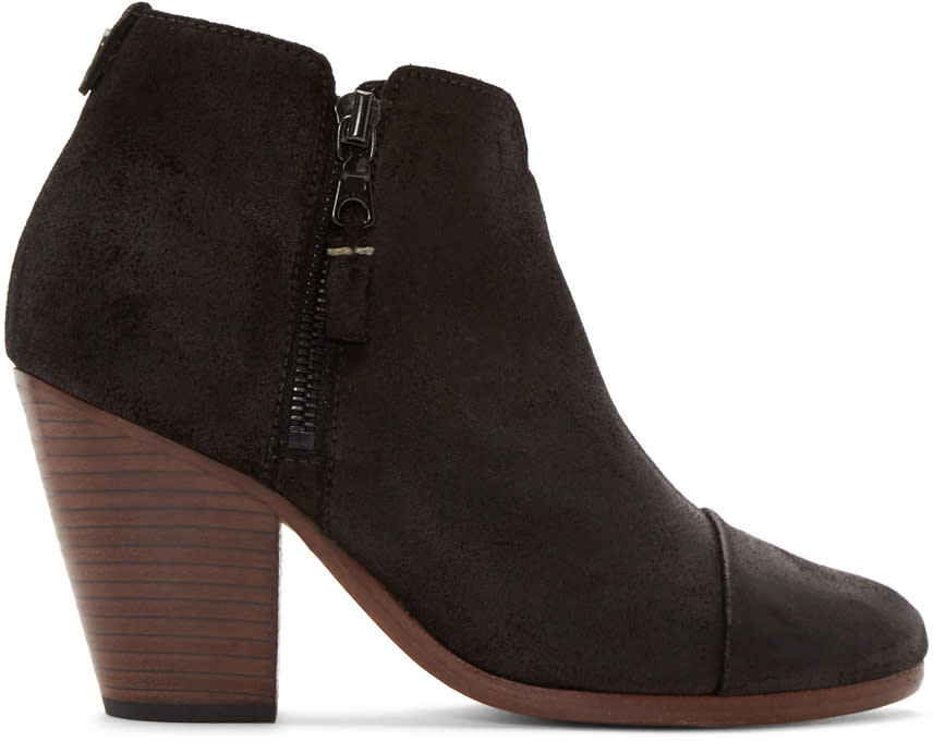 Rag and Bone Black Suede Classic Margot Boots