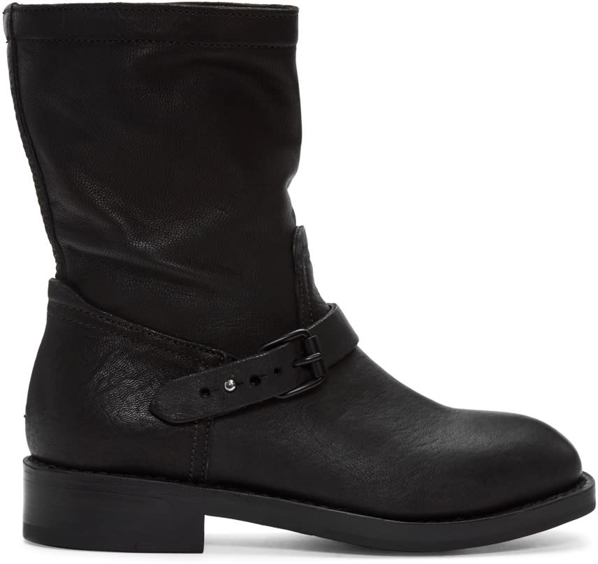 Rag and Bone Black Oliver Moto Boots