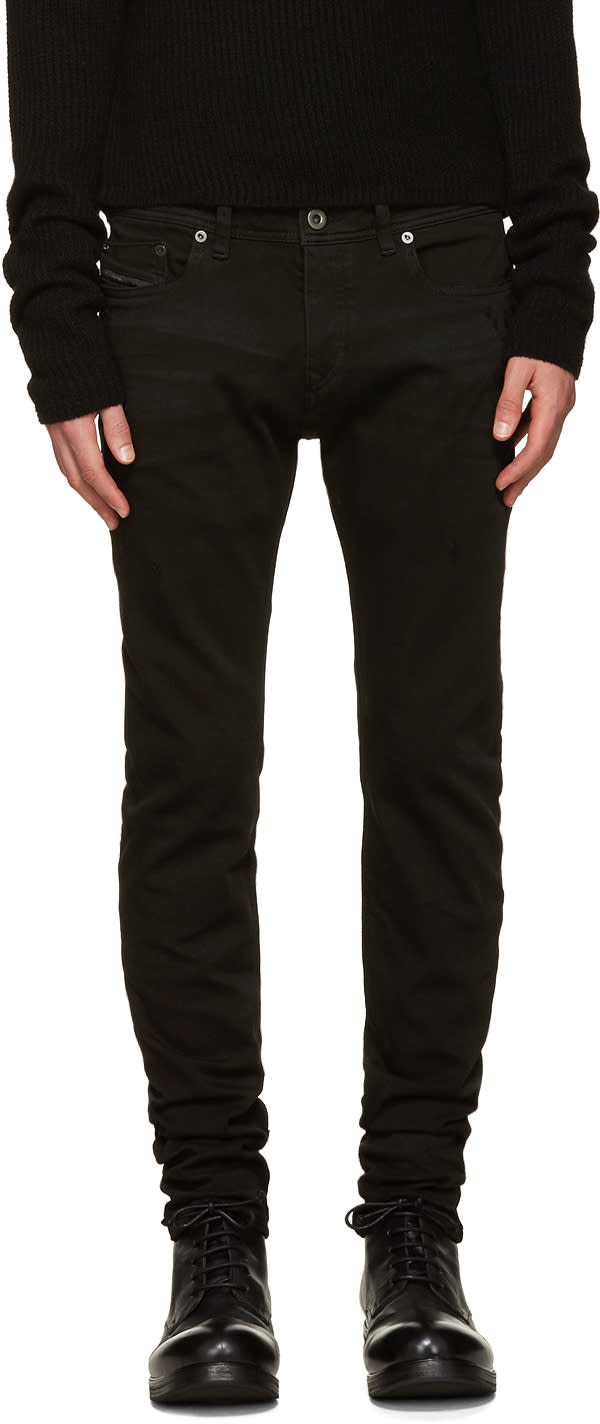 Diesel Black Gold Black Whiskered Skinny Jeans