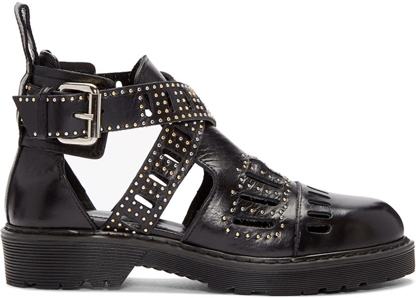 Mcq Alexander Mcqueen Black Dalston Cut-out Ankle Boots