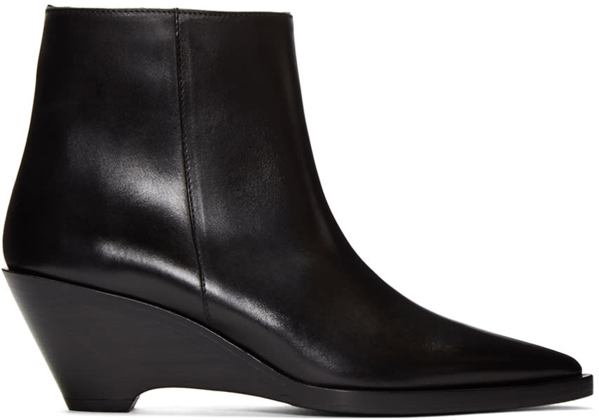 Acne Studios Black Cony Ankle Boots