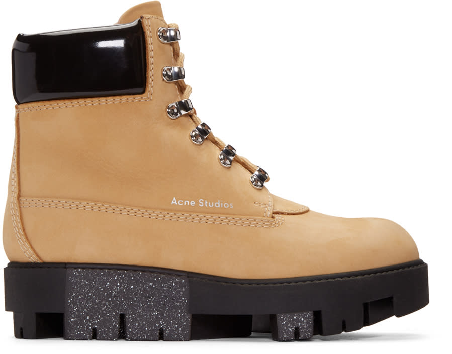 Acne Studios Beige Telde Hiking Boots