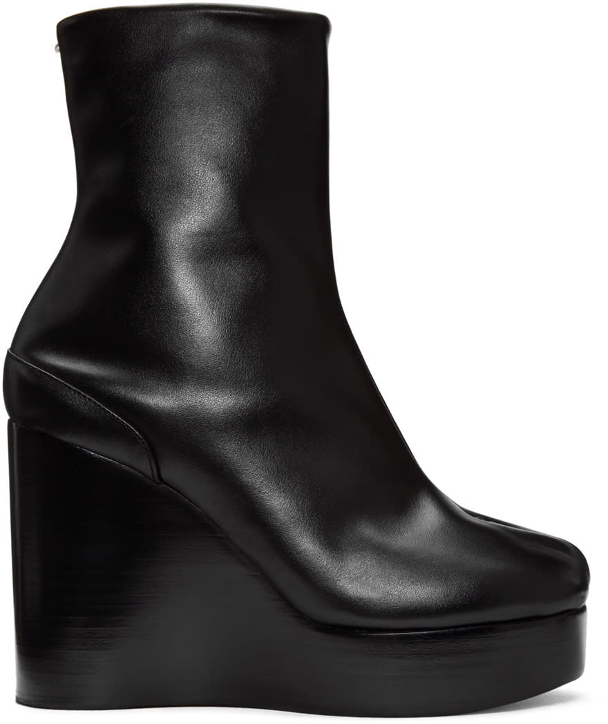 Maison Margiela Black Wedge Tabi Boots