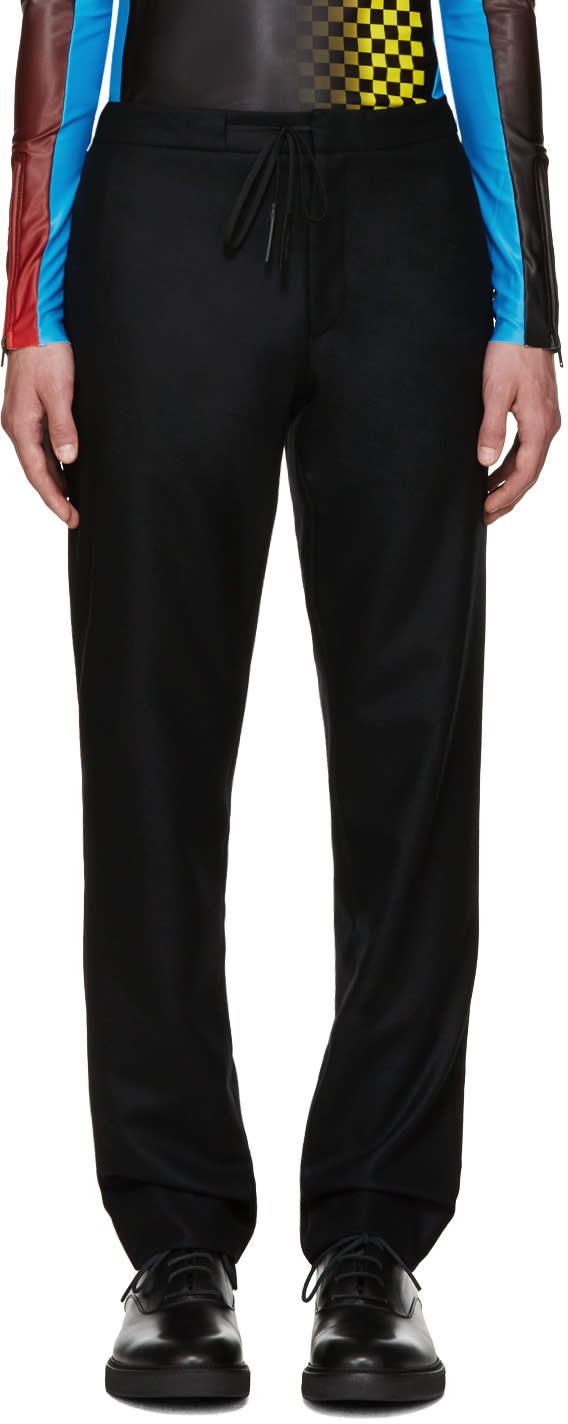 Maison Margiela Black Wool Drawstring Trousers