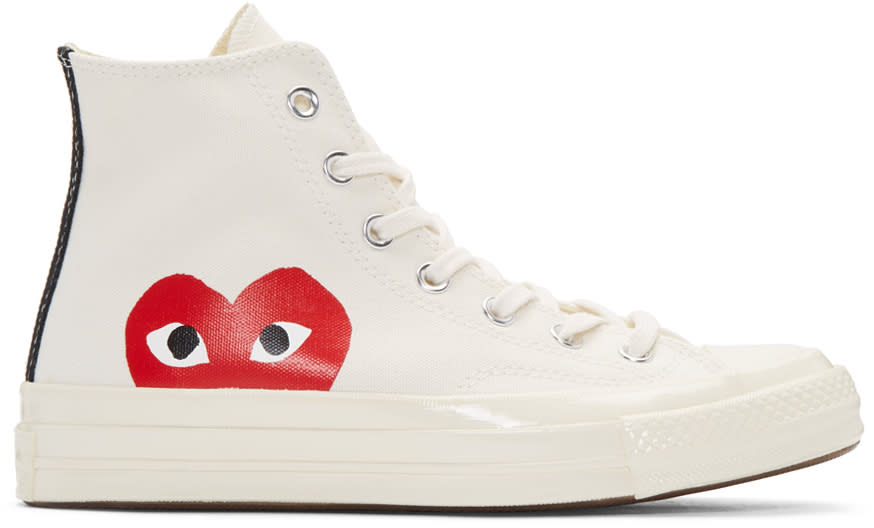 Comme Des Garcons Play Off-white Converse Edition High-top Sneakers