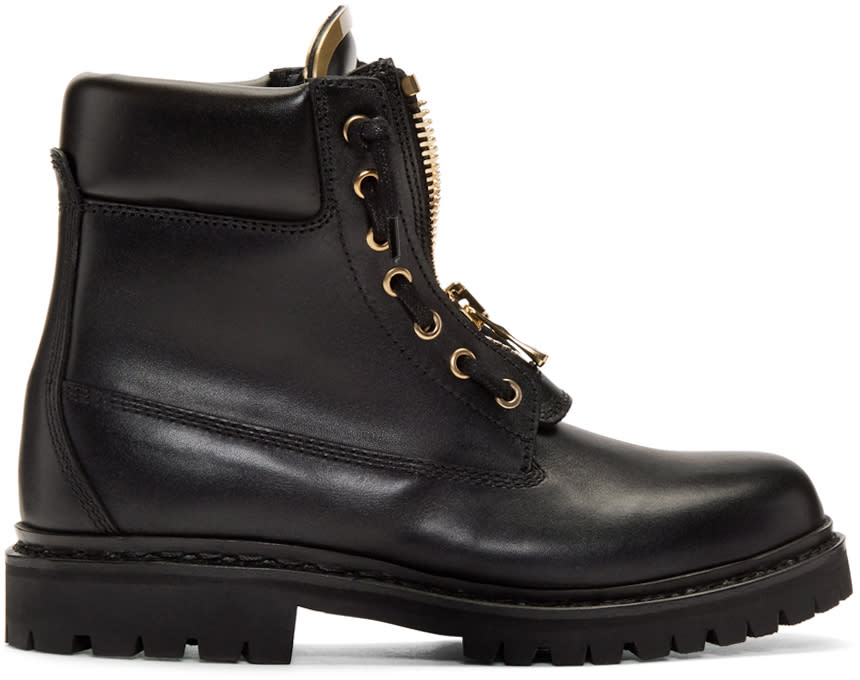 Balmain Black Taiga Combat Boots