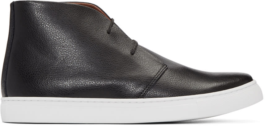 Junya Watanabe Black Leather High-top Sneakers