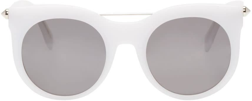 Alexander Mcqueen White Round Sunglasses