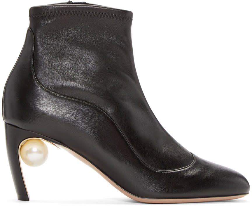 Nicholas Kirkwood Black Maeva Pearl Ankle Boots