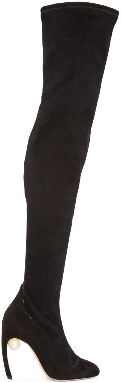 Nicholas Kirkwood Black Suede Over-the-knee Boots
