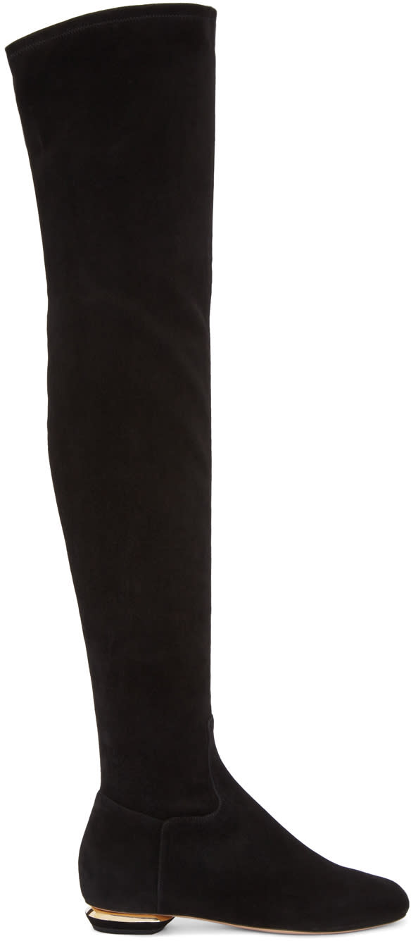 Nicholas Kirkwood Black Suede Beya Over-the-knee Boots