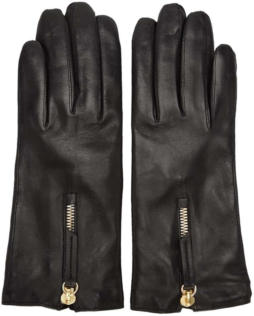 Want Les Essentiels Black Leather Mozart Gloves