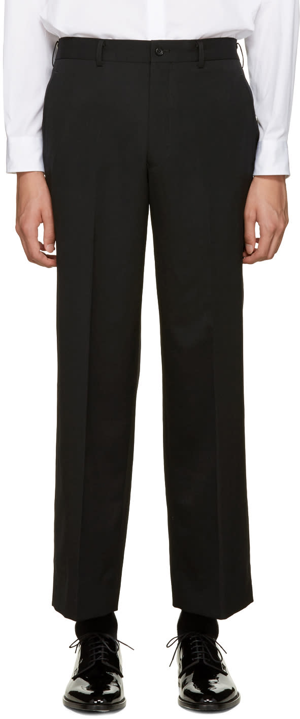 Comme Des Garcons Homme Plus Black Wool Wide-leg Trousers