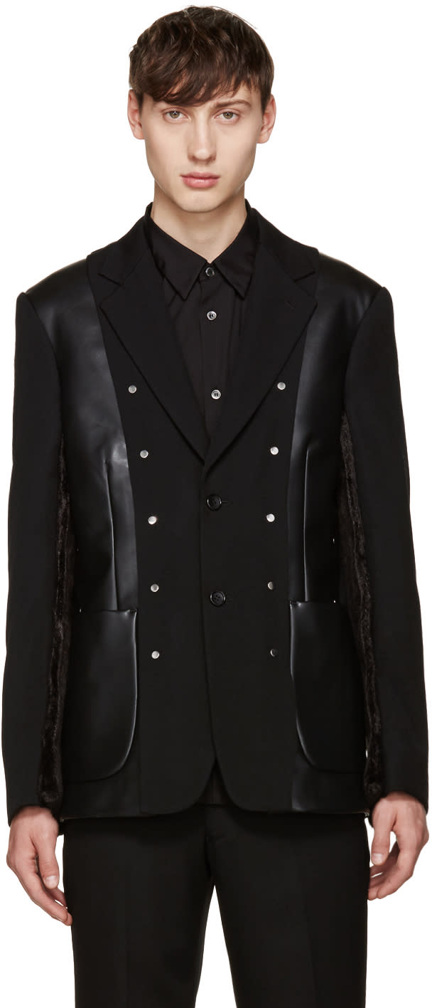 Comme Des Garcons Homme Plus Black Multi-fabric Blazer