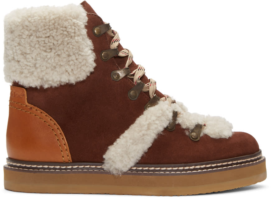 See By Chloe Brown Lace-up Ski Boots