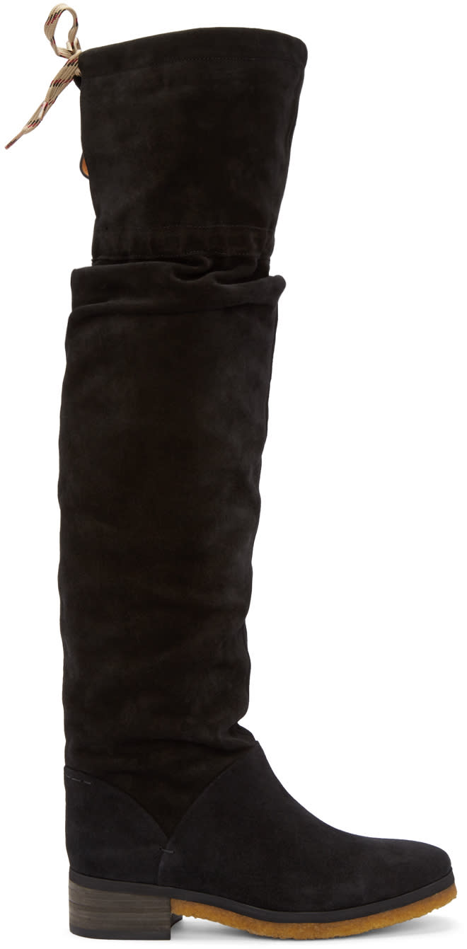 See By Chloe Black Suede Jona Over-the-knee Boots