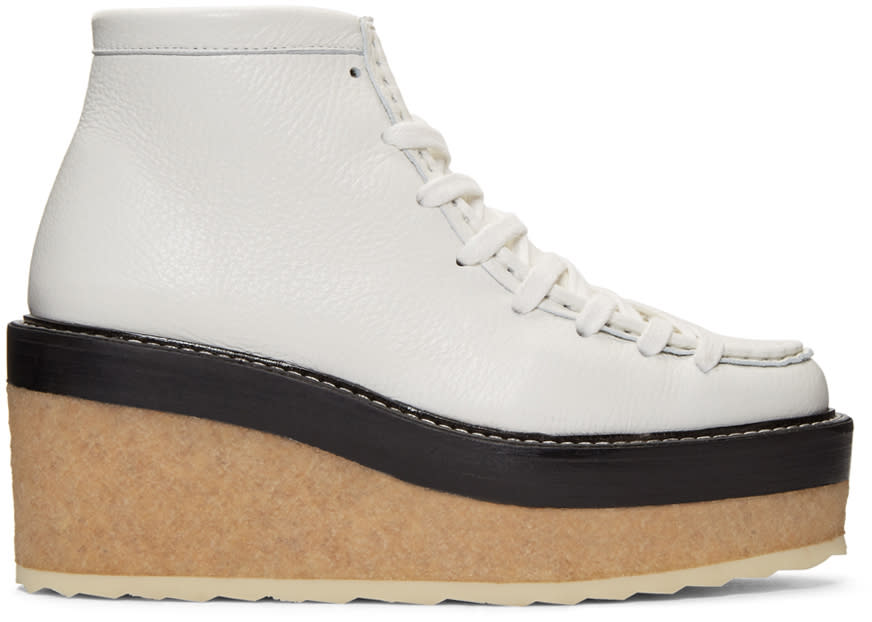 Pierre Hardy White Trapper Ankle Boots