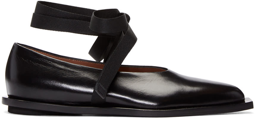 Marni Black Ankle Tie Flats