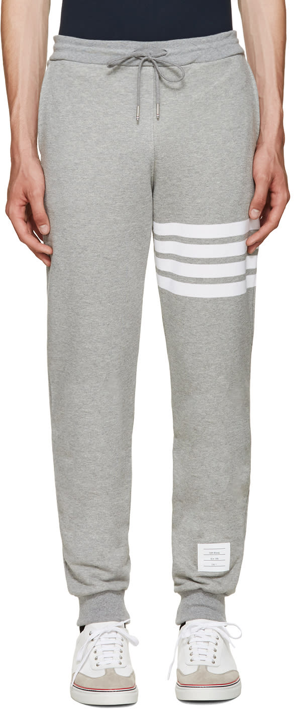 Thom Browne Grey Classic 4 Bar Lounge Pants