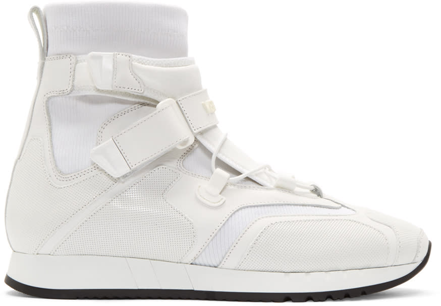 Versace White Runway High-top Sneakers