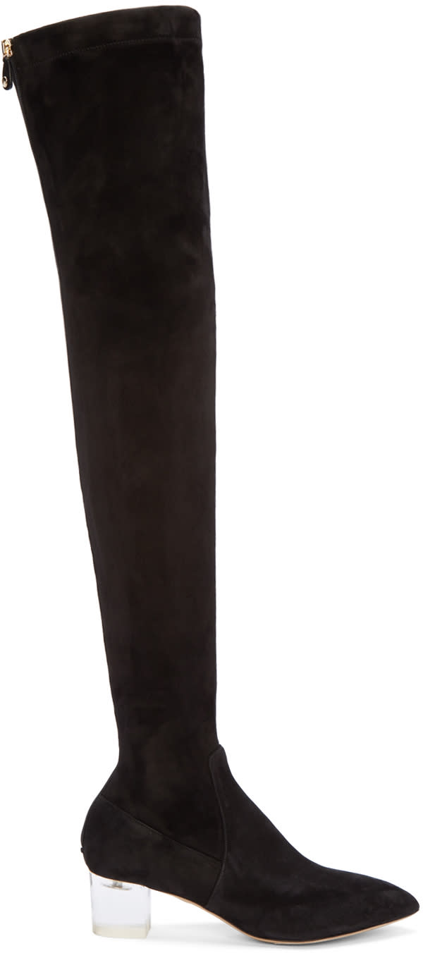 Charlotte Olympia Black Suede Endless Boots