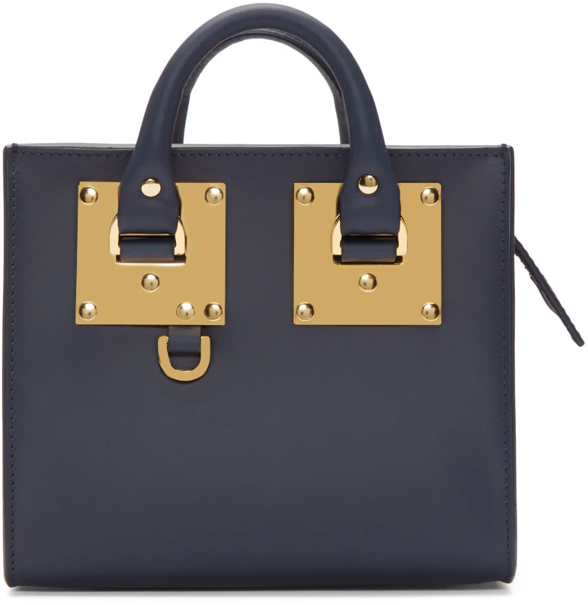 Sophie Hulme Navy Mini Albion Box Tote