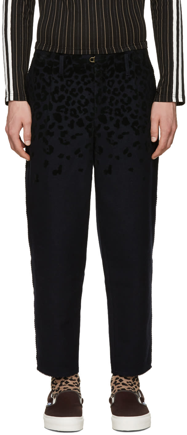 Kolor Navy Textured Mix Trousers