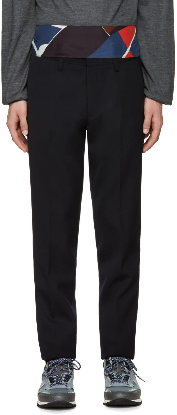 Kolor Navy Wool Trousers