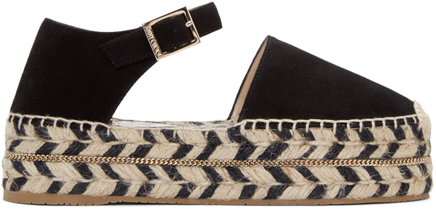 Jimmy Choo Black Suede Delfine Espadrilles