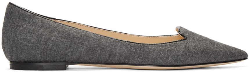 Jimmy Choo Grey Flannel Atilla Flats