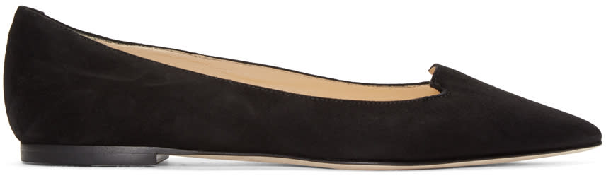 Jimmy Choo Black Suede Attila Flats