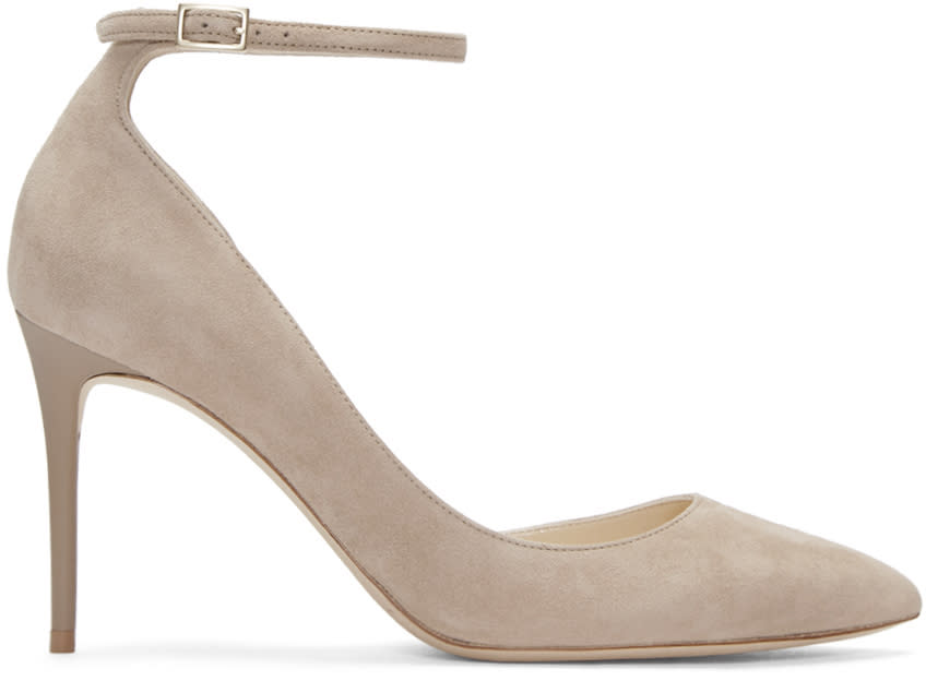 Jimmy Choo Beige Suede Lucy Heels