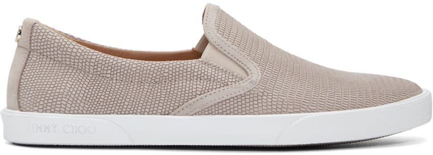 Jimmy Choo Pink Embossed Demi Slip-on Sneakers