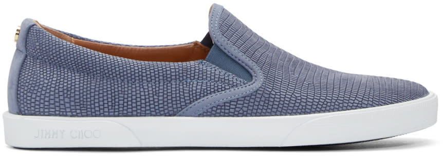 Jimmy Choo Navy Embossed Demi Slip-on Sneakers