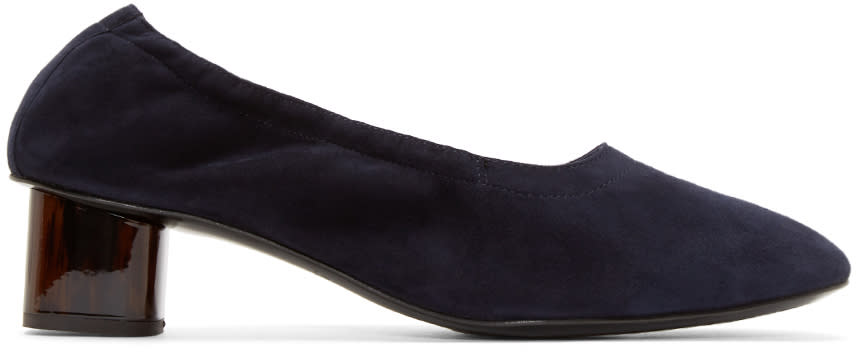 Robert Clergerie Navy Suede Pocket Heels