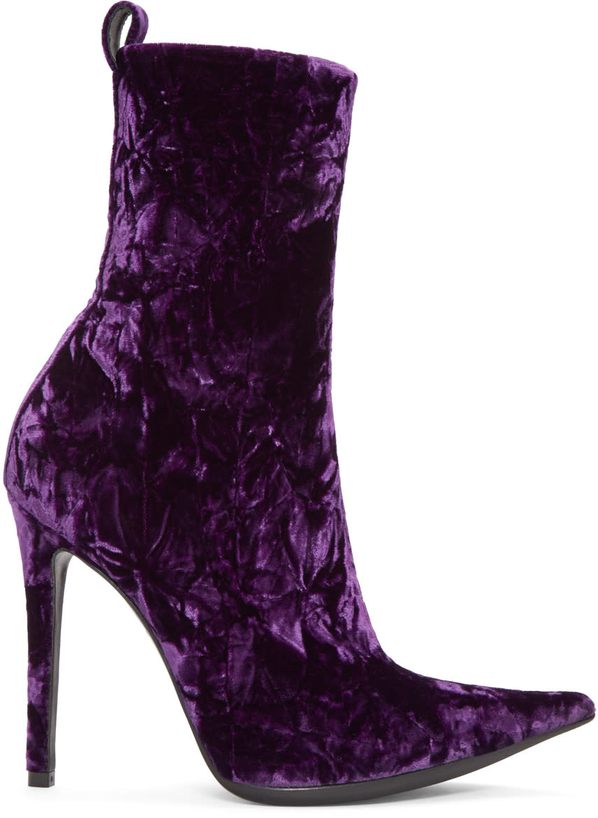 Haider Ackermann Purple Velvet Boots