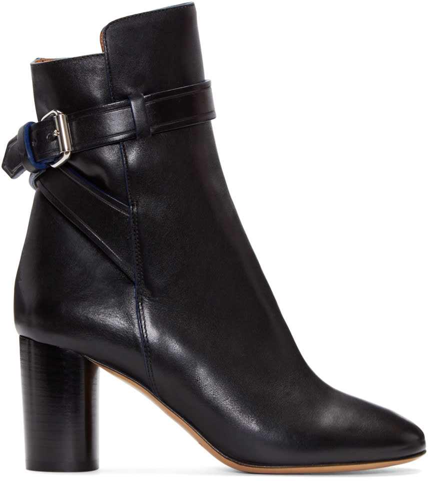 Isabel Marant Black Leather Reaves Heeled Boots