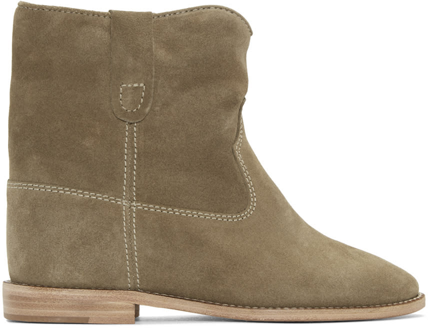 Isabel Marant Taupe Suede Crisi Boots