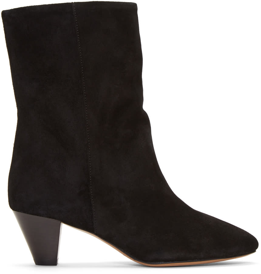 Isabel Marant Black Suede Dyna Boots