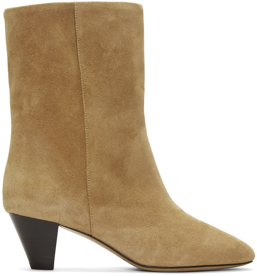 Isabel Marant Beige Suede Dyna Boots