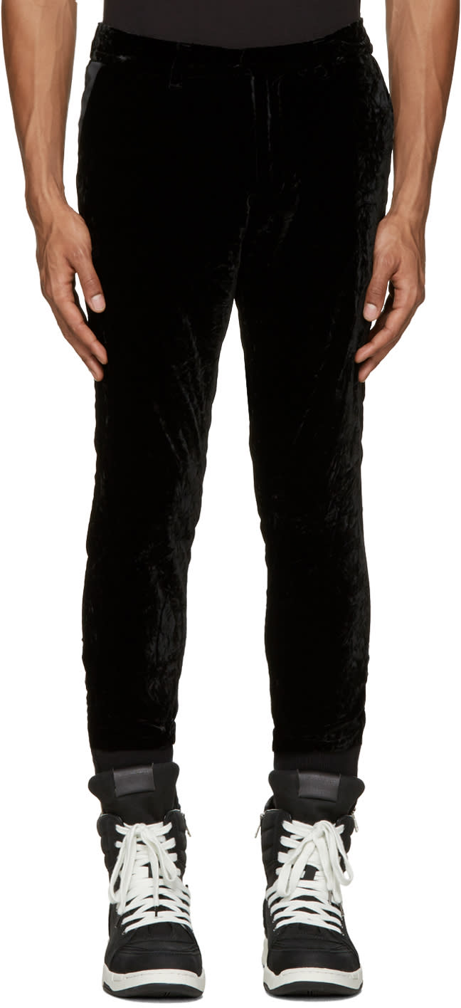 Diet Butcher Slim Skin Black Velvet Trousers