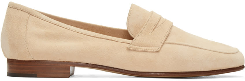 Mansur Gavriel Beige Suede Classic Loafers