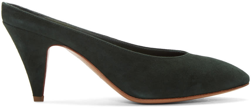 Mansur Gavriel Green Classic Slipper Heels