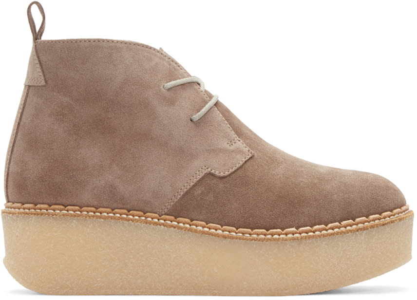 Flamingos Taupe Suede Polk Ankle Boots